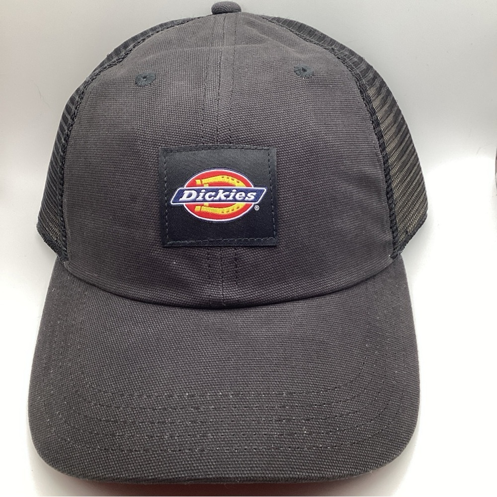 Dickies Washed Canvas Trucker Baseball Hat Black Adjustable Snapback WH302BK NWT